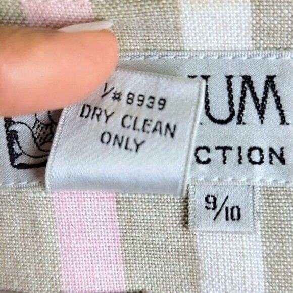 Atrium Collection Vintage 90s Womens Collarless Striped Blazer size M Beige - Picture 7 of 9